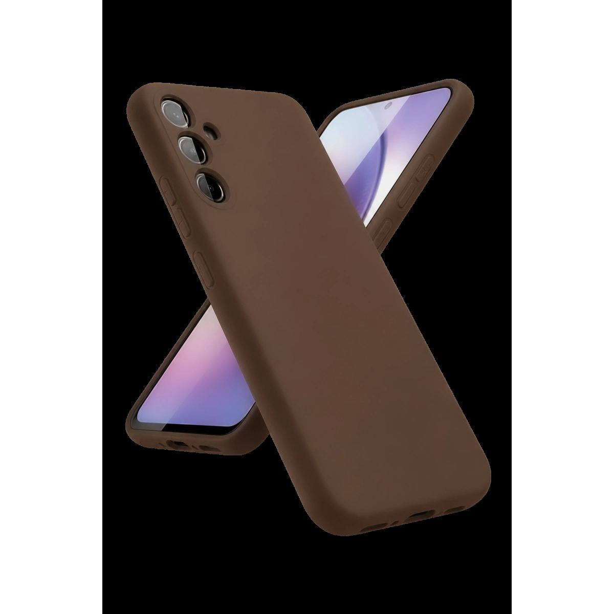 Samsung Galaxy A24 4g Kılıf First Silikon - Kahverengi