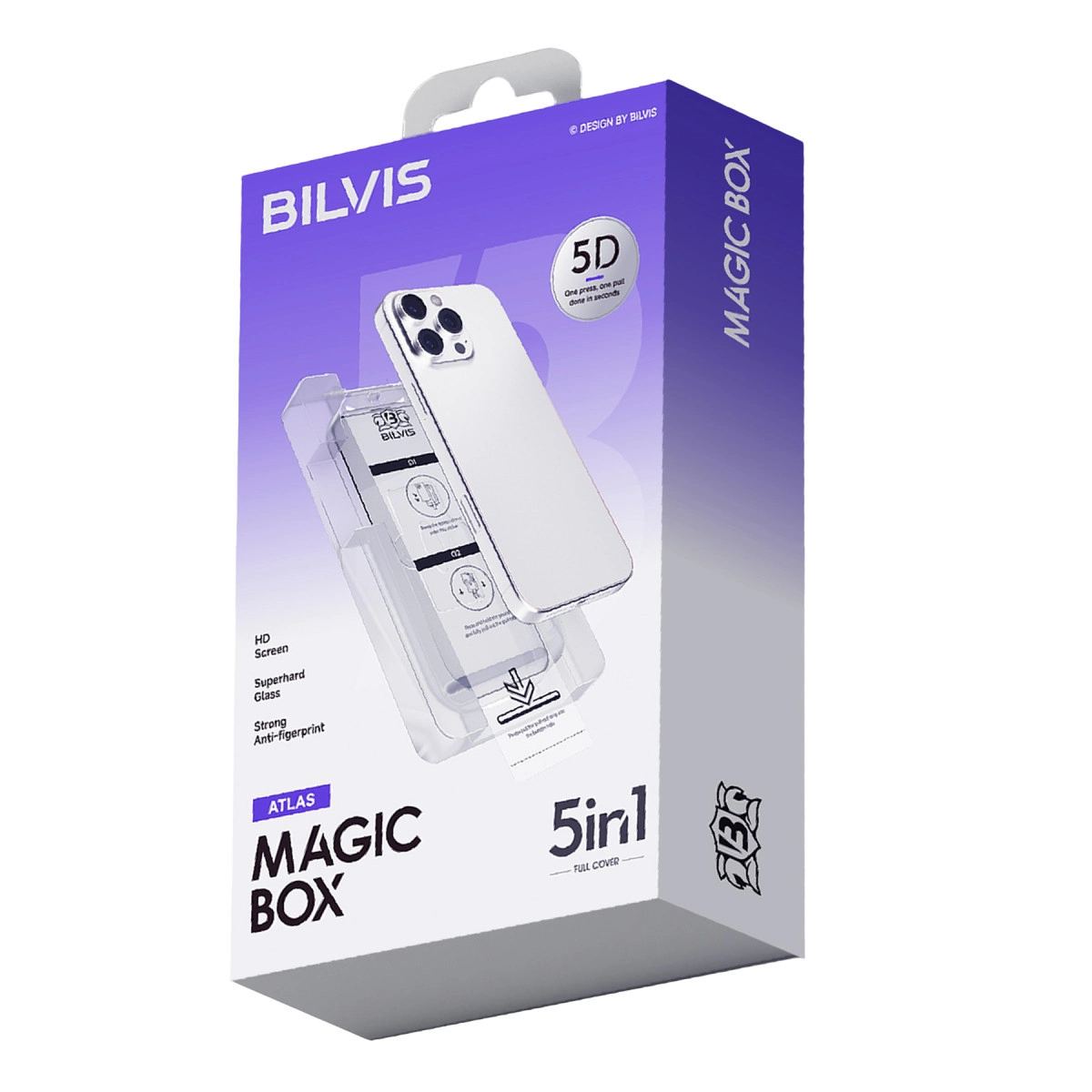 Apple İphone 13 Pro Max Bilvis 5in1 3d Magic Cam Ekran Koruyucu - Siyah