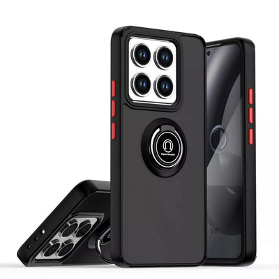 Xiaomi Mi 14t Montreal Yüzüklü Silikon Kapak - Siyah
