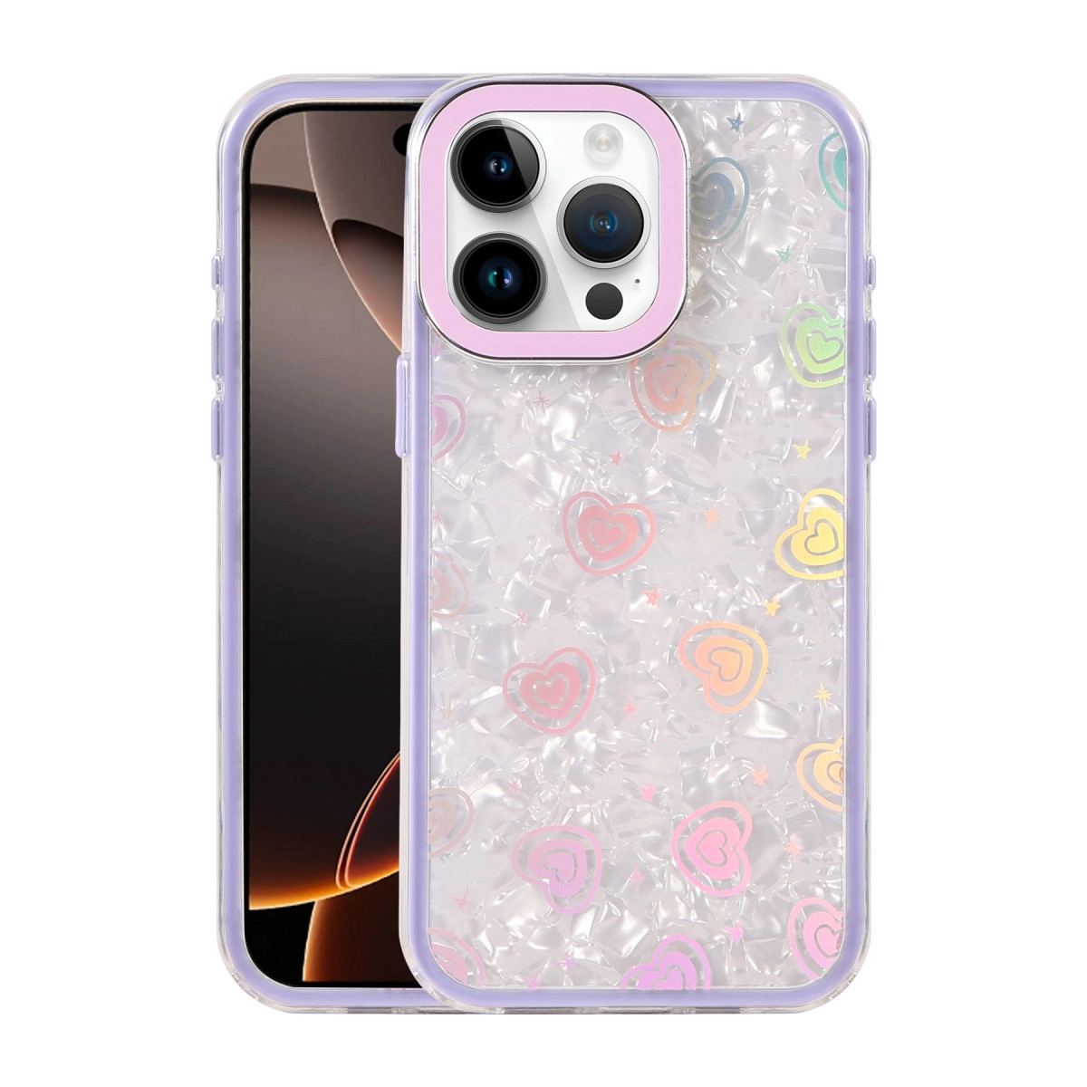Apple İphone 15 Pro Lumi Desenli Kapak - Mor