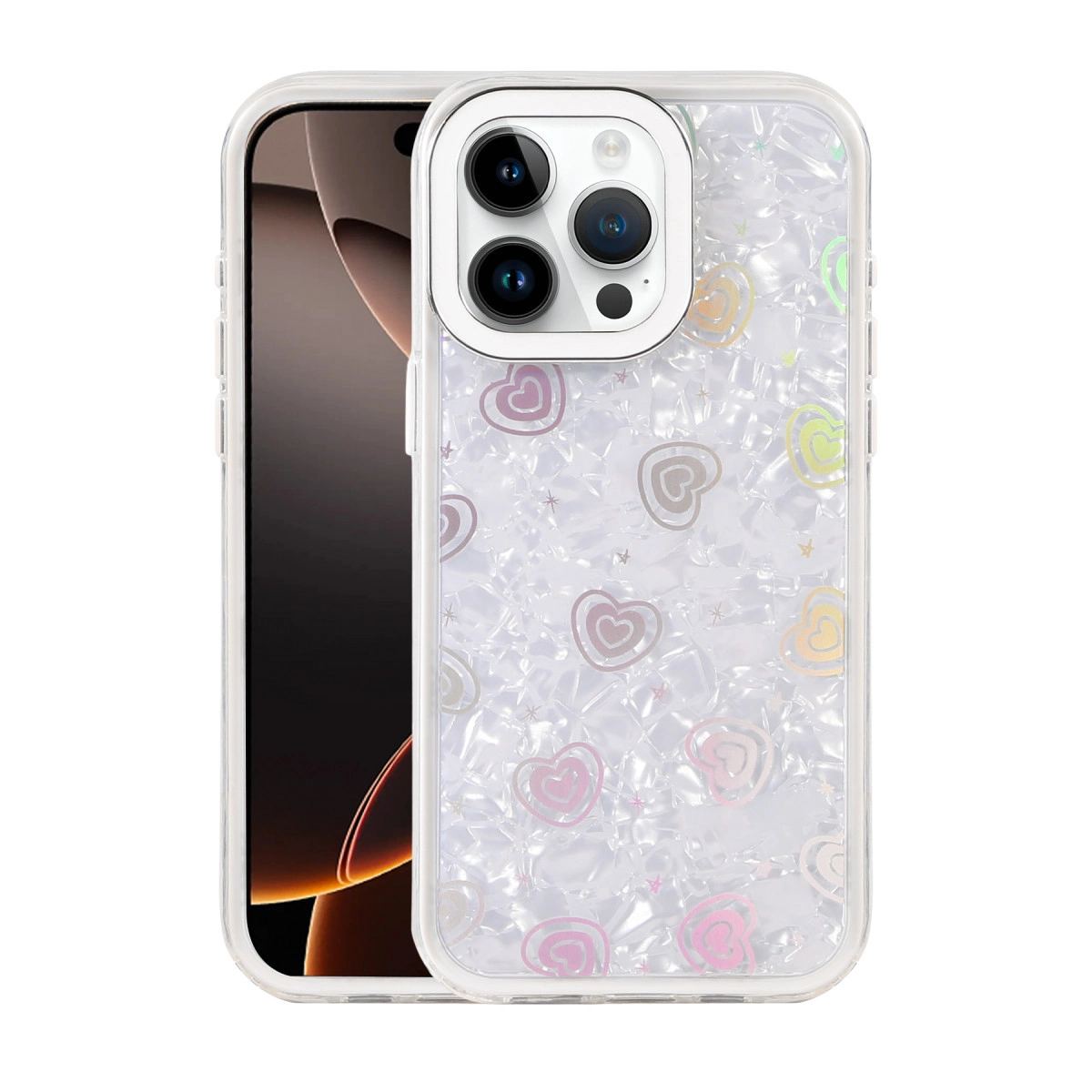 Apple İphone 15 Pro Max Lumi Desenli Kapak - Beyaz