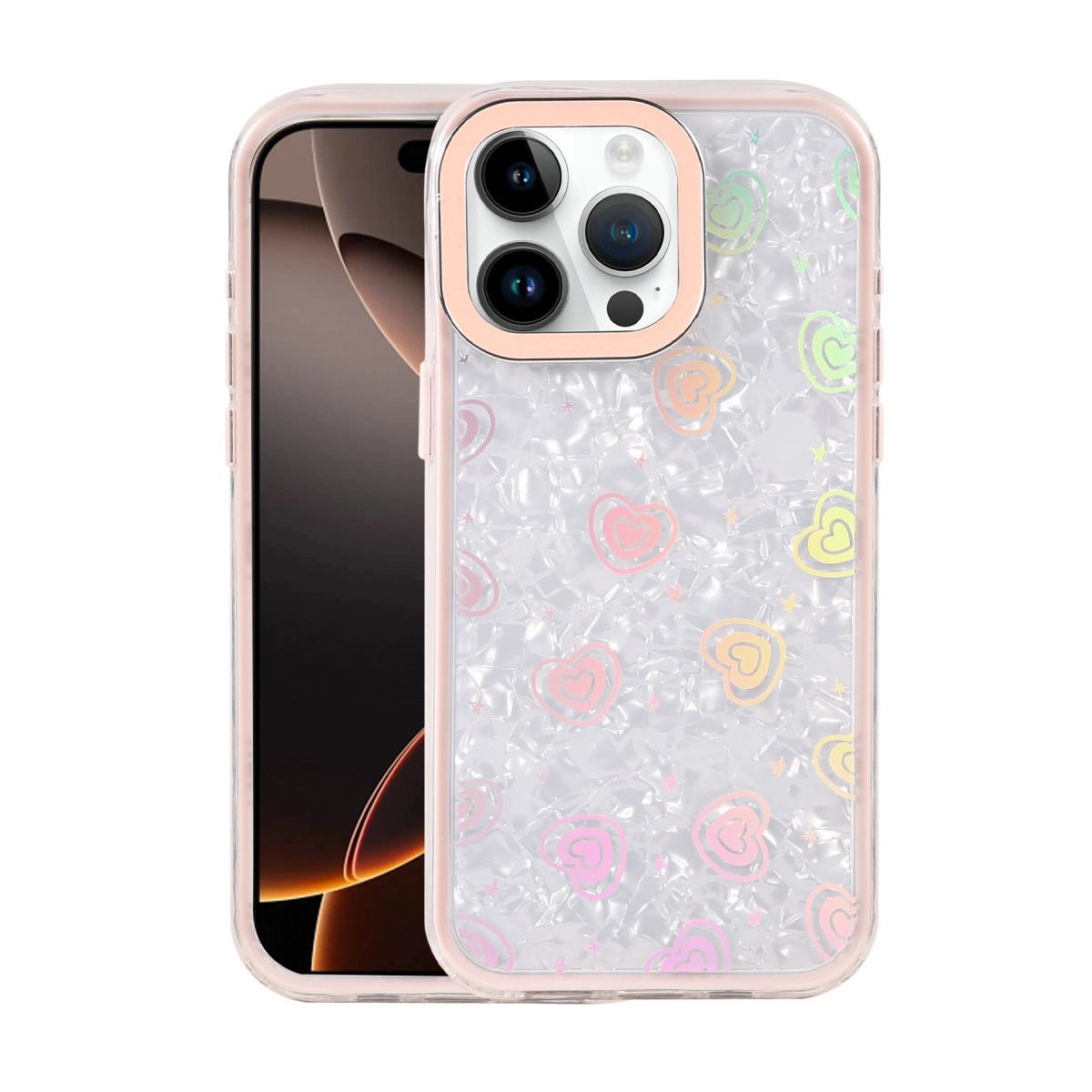 Apple İphone 15 Pro Max Lumi Desenli Kapak - Pembe