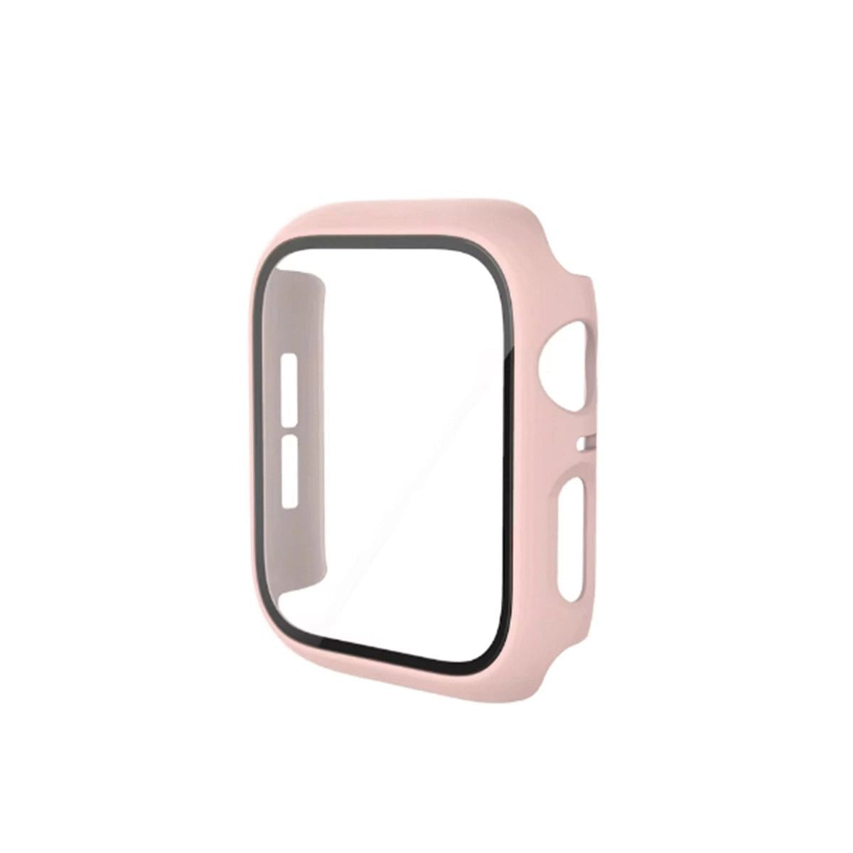 Apple Watch 41mm Camlı Kasa Ekran Koruyucu - Pembe