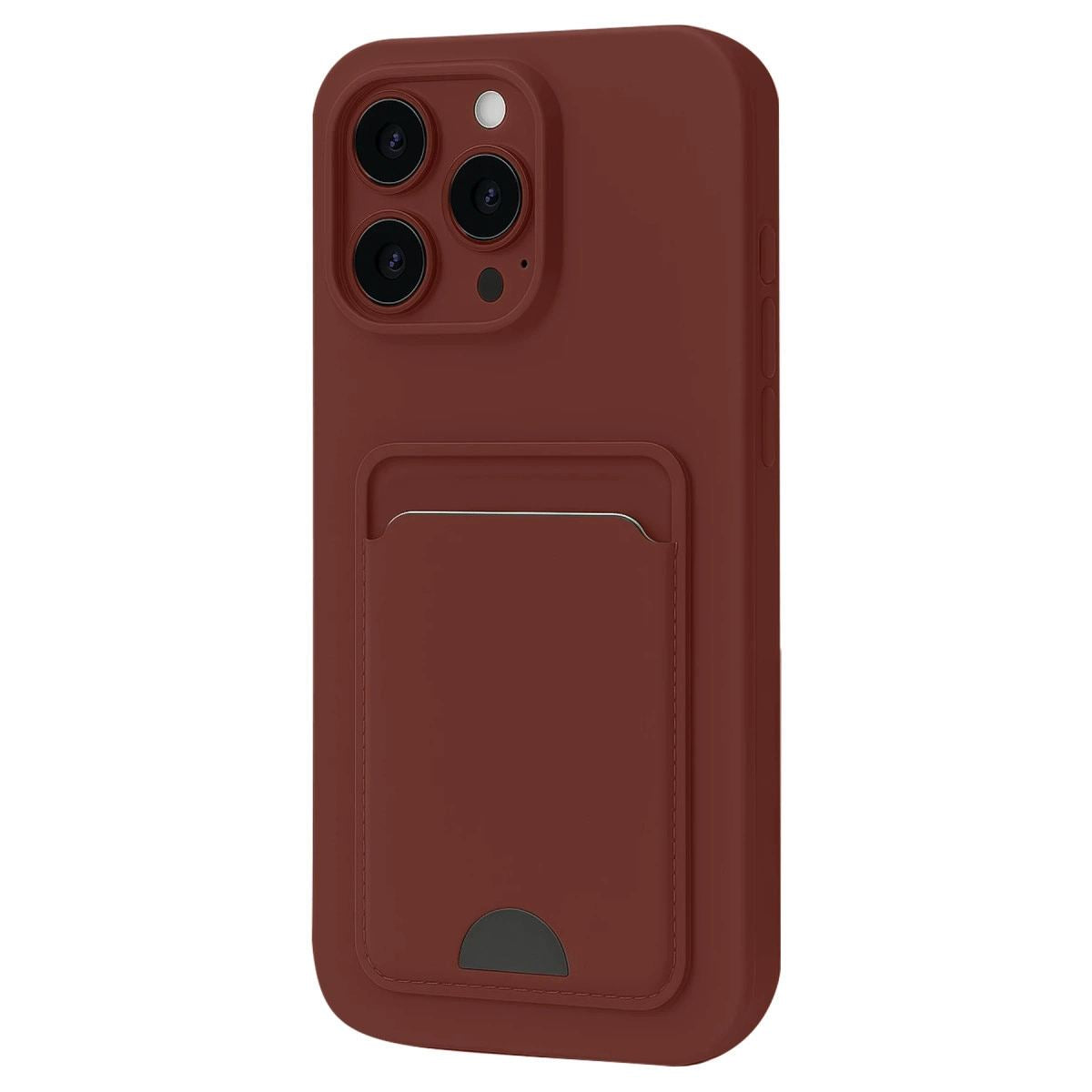 Apple İphone 16 Pro Kılıf Kelvin Kartvizitli Silikon - Bordo
