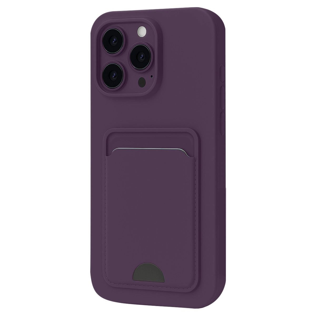 Apple İphone 16 Pro Max Kılıf Kelvin Kartvizitli Silikon - Derin Mor