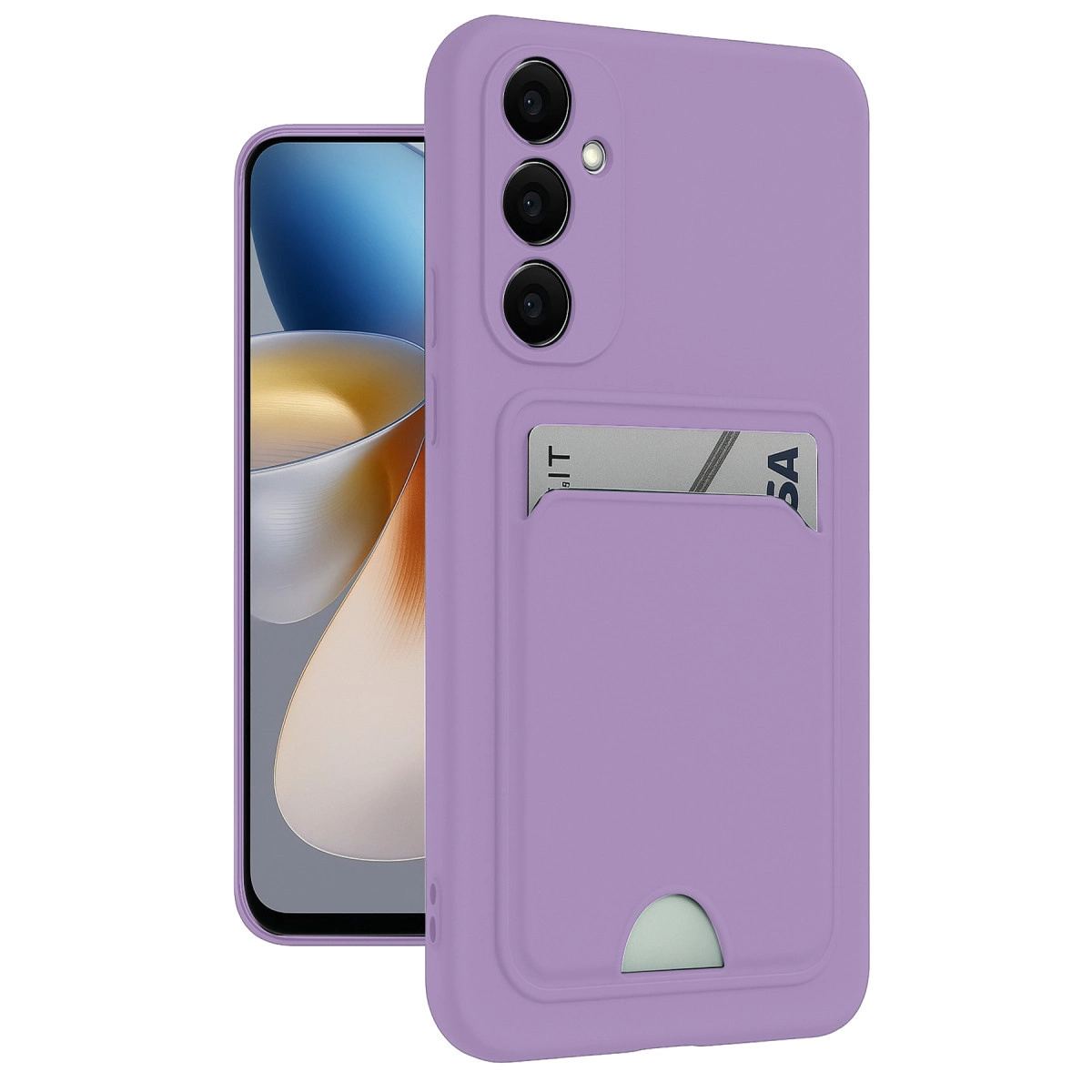 Samsung Galaxy M15 Kelvin Kartvizitli Silikon - Lila