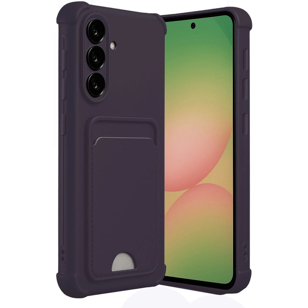 Samsung Galaxy A36 Kılıf Kelvin Kartvizitli Silikon - Derin Mor