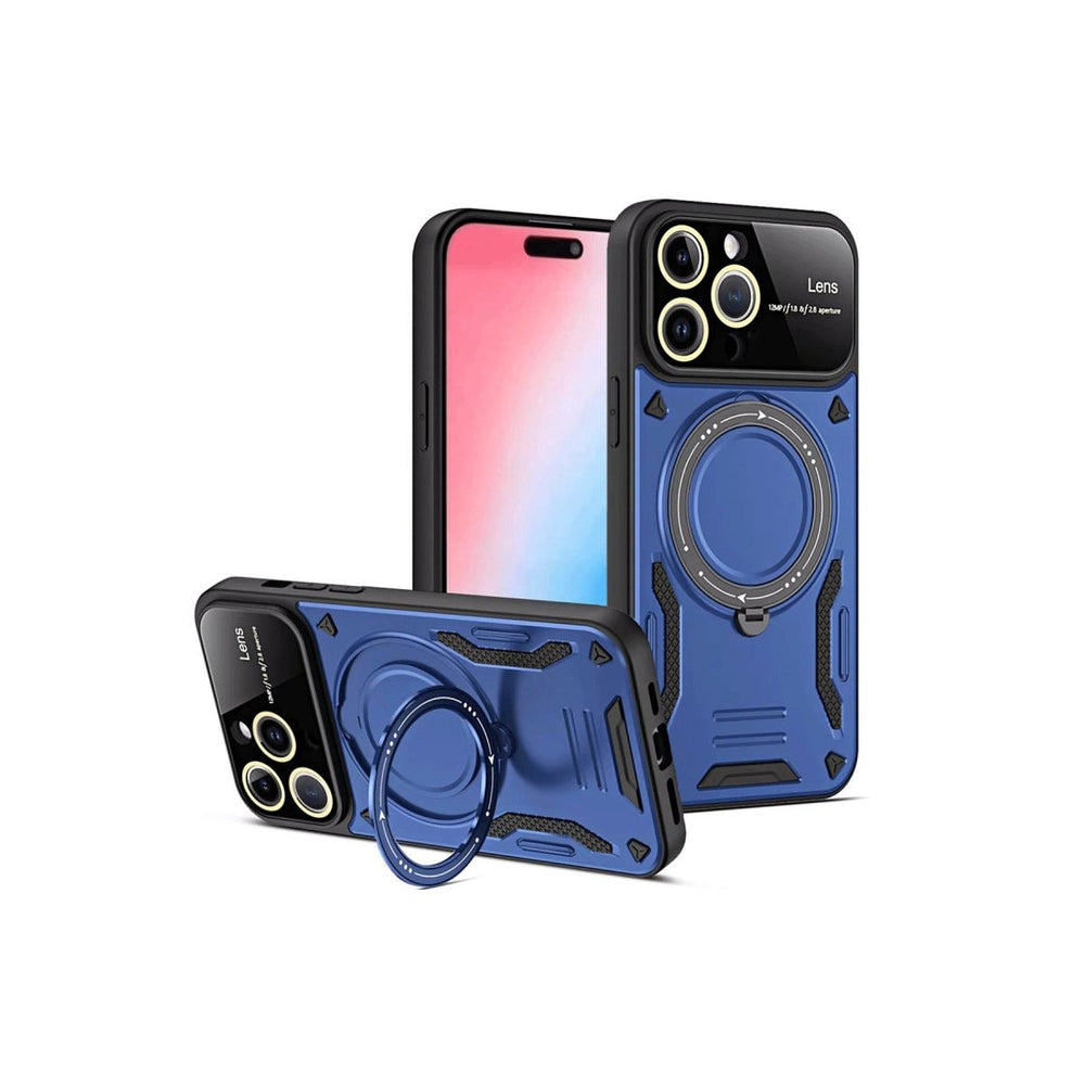 Apple İphone 15 Pro Joy Lens Standlı Kapak - Lacivert