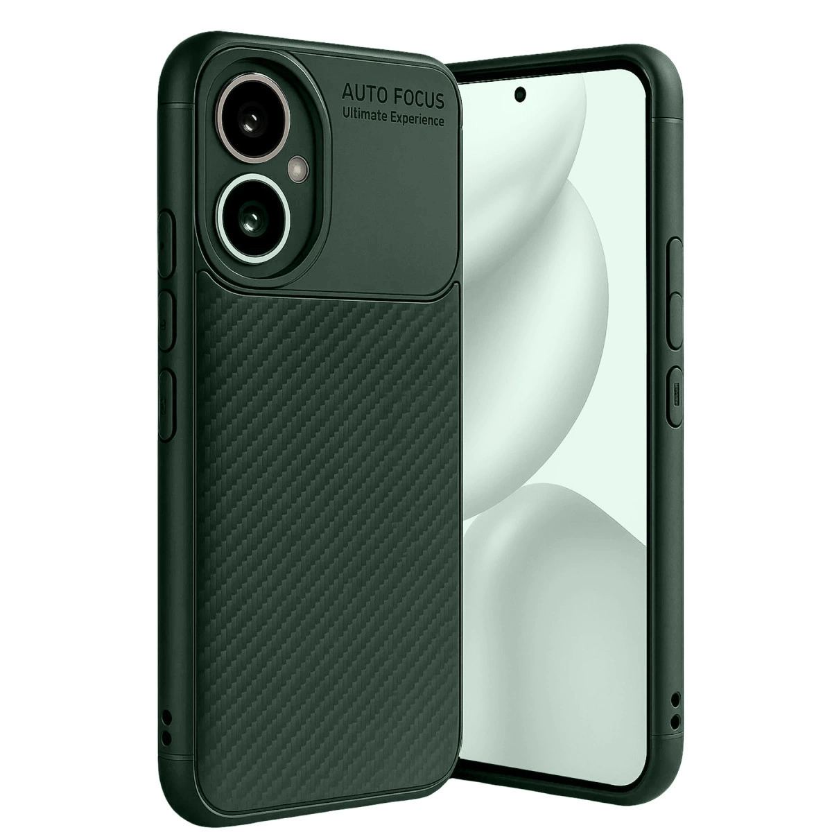 Honor 400 Kılıf Auto Focus Karbon Kapak - Koyu Yeşil