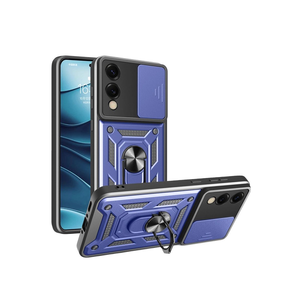 Samsung Galaxy S25 Edge Pars Lens Yüzüklü Silikon - Lacivert