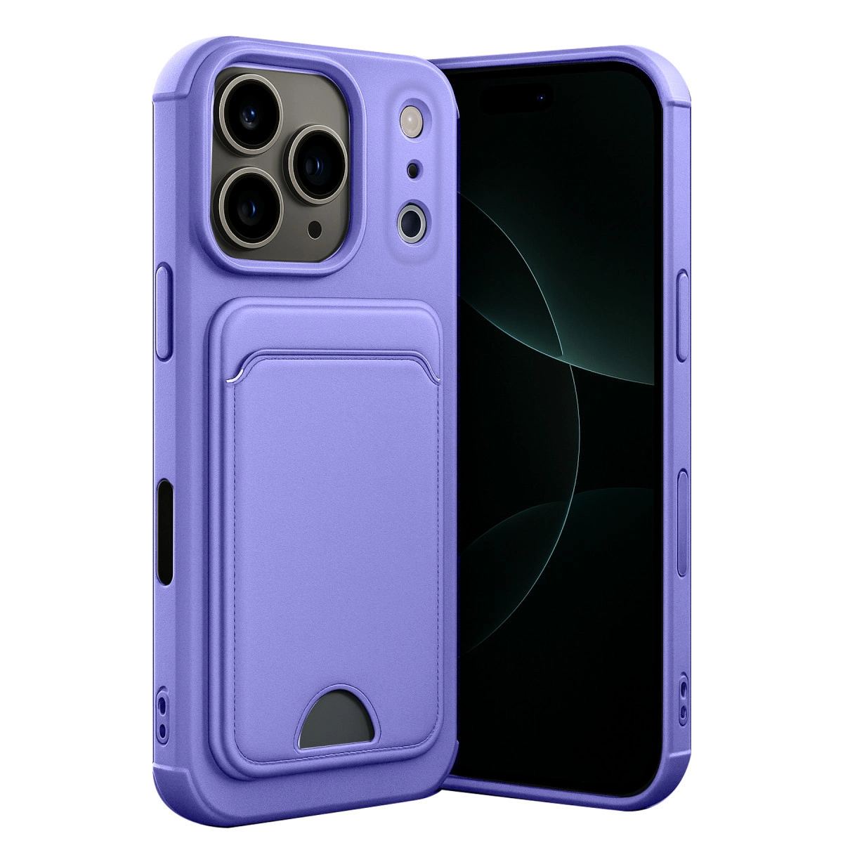Apple İphone 17 Pro Kelvin Kartvizitli Silikon - Lila