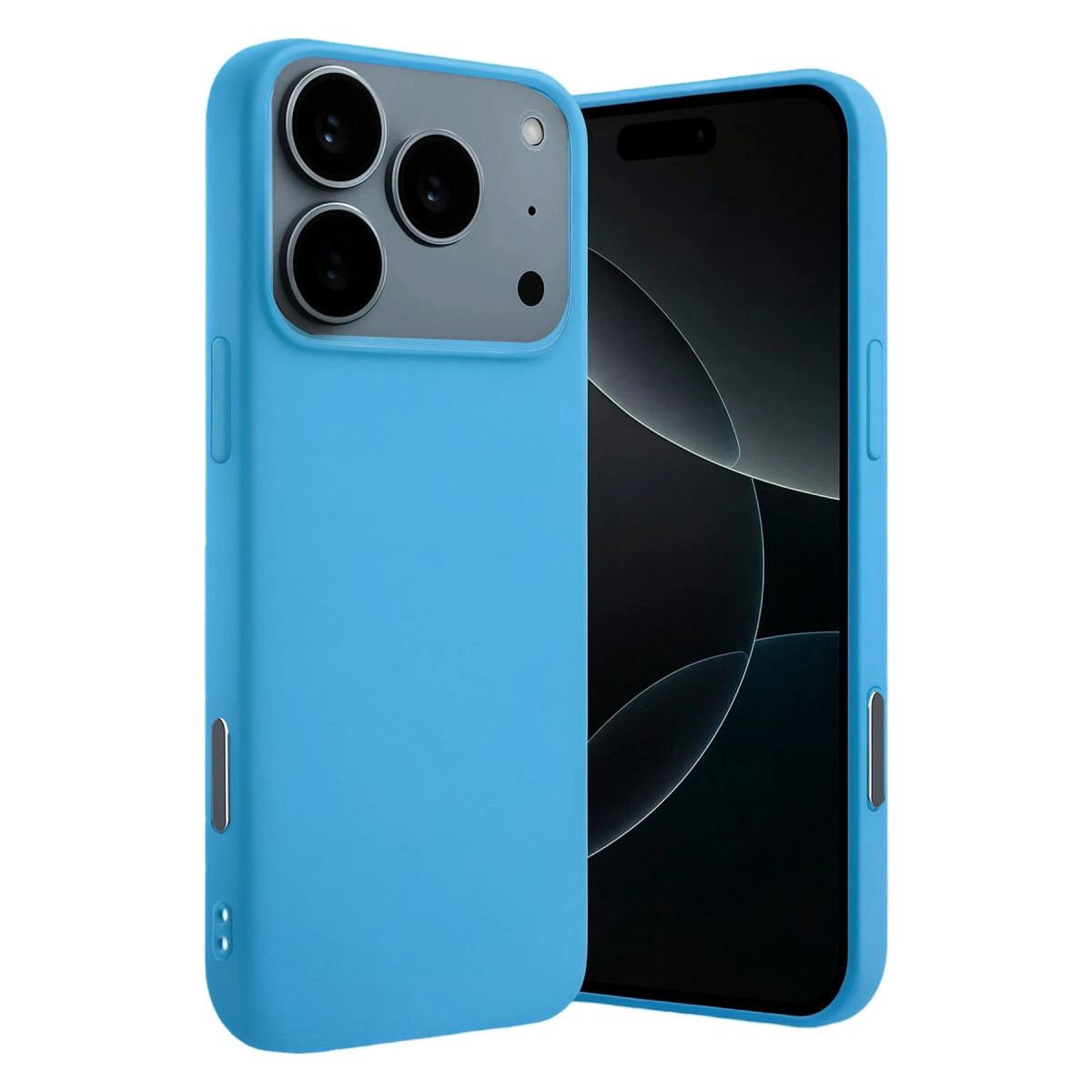 Apple İphone 17 Pro Max Nano İçi Kadife Silikon - Mavi