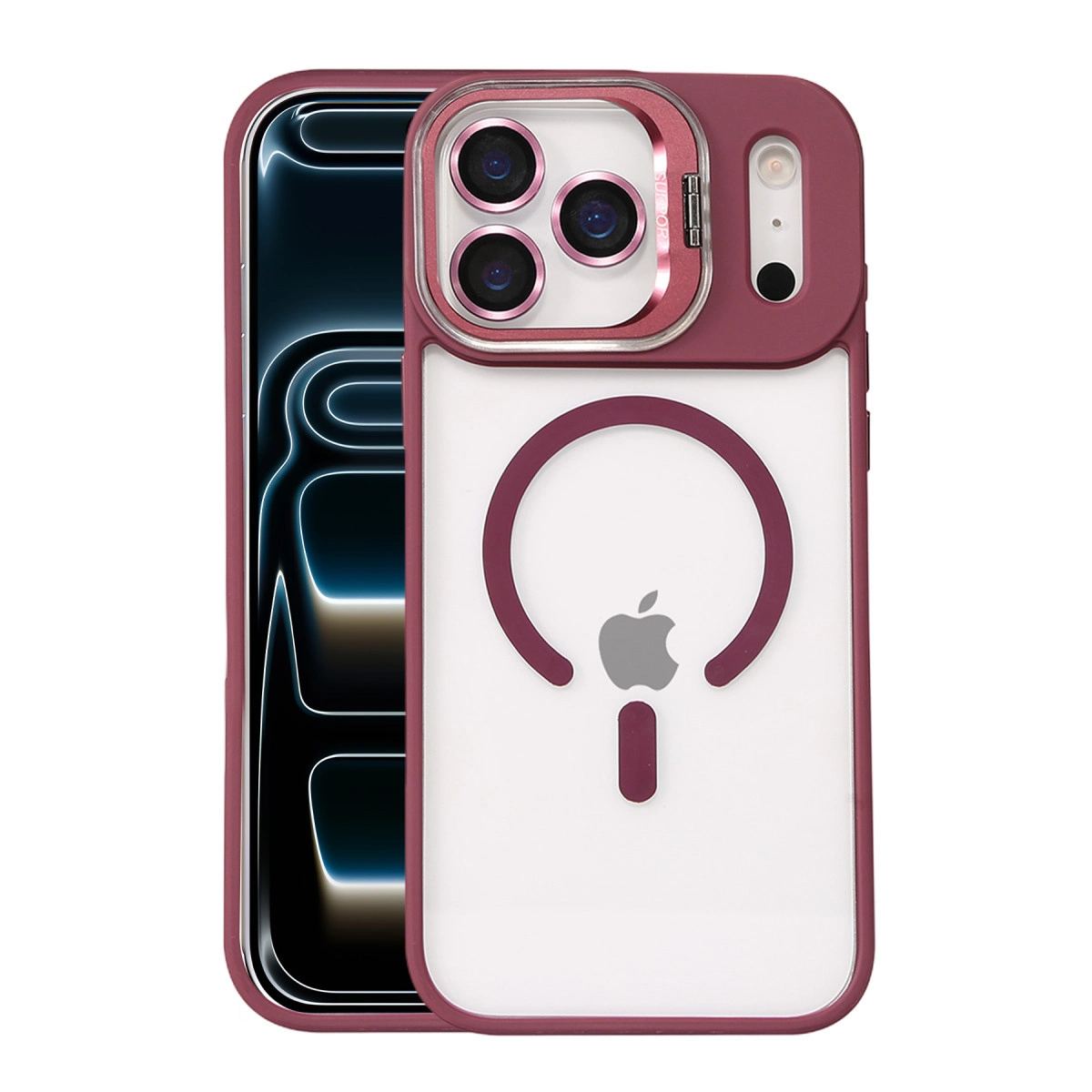 Joko Apple İphone 17 Pro Remim Lensli Magsafe Standlı Kapak - Bordo