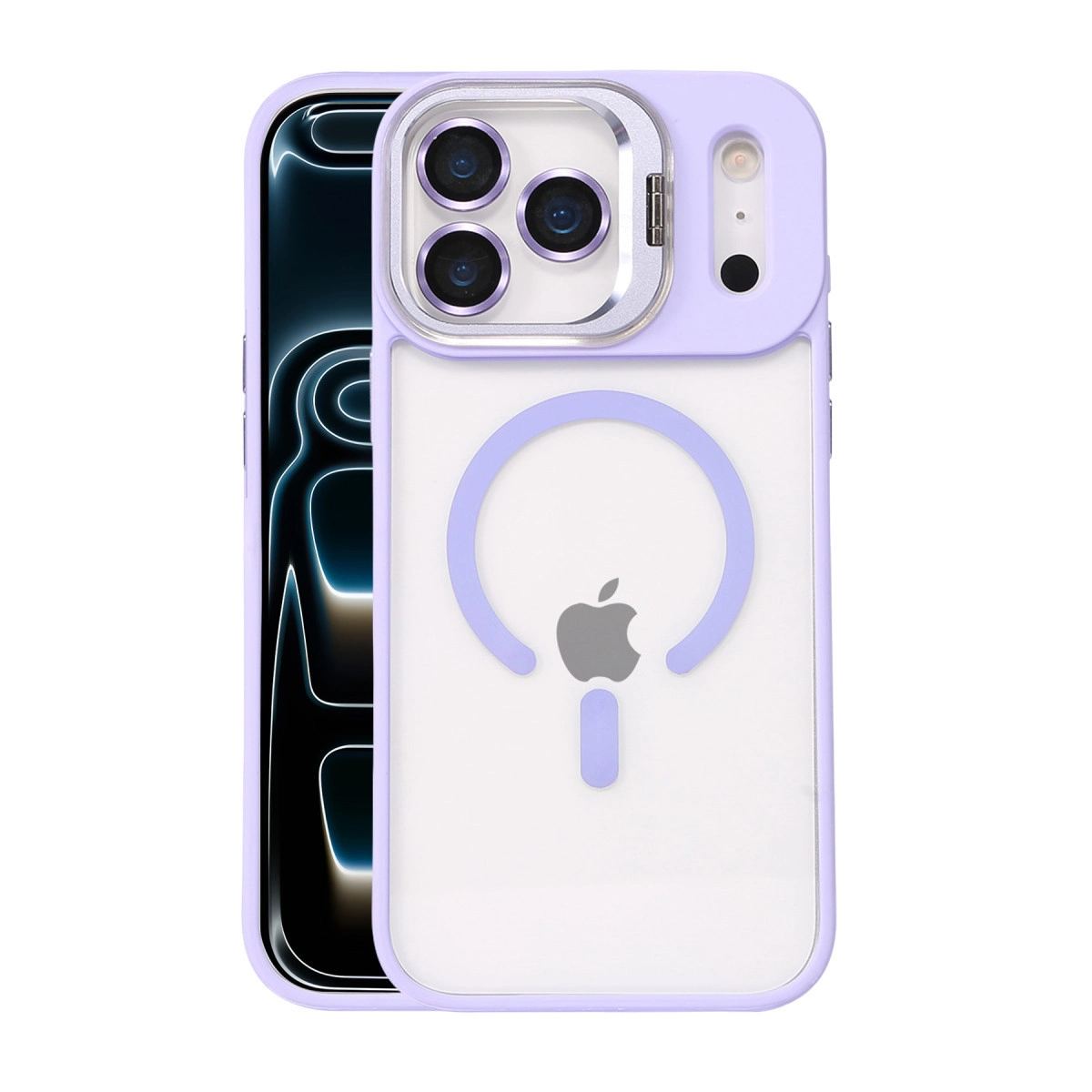Joko Apple İphone 17 Pro Max Remim Lensli Magsafe Standlı Kapak - Lila