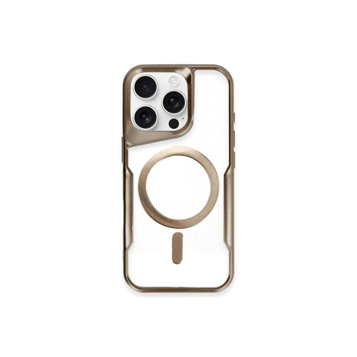Apple İphone 15 Pro Kılıf Boyi Magsafe Silikon Kapak - Kahverengi