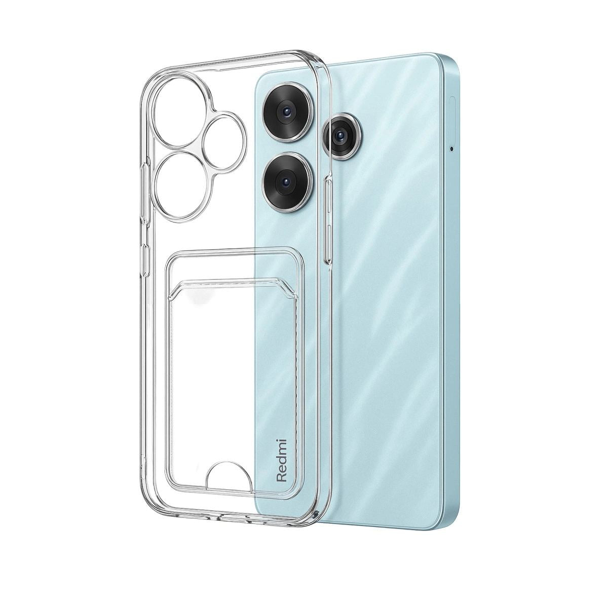 Xiaomi Redmi 13 4g Kılıf Kart Şeffaf Silikon - Şeffaf