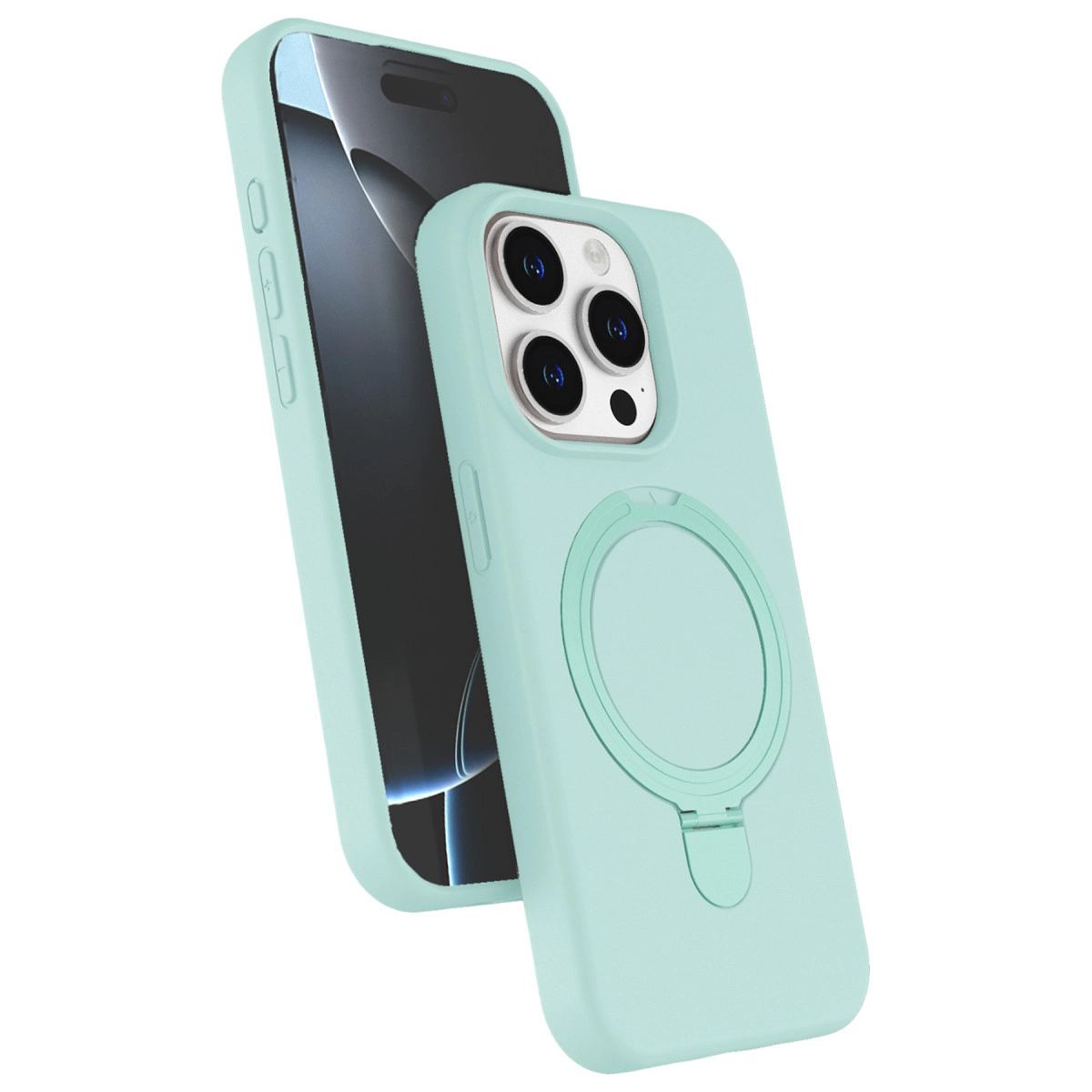 Apple İphone 15 Pro Max Regal Magsafe Standlı Kapak - Su Yeşili
