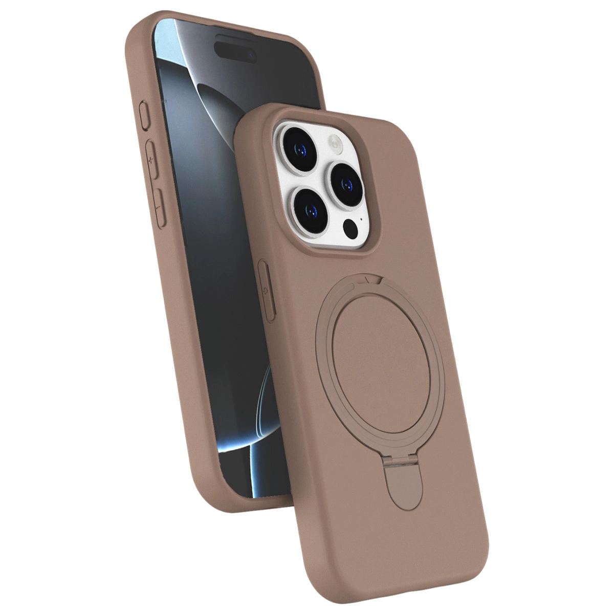 Apple İphone 15 Pro Max Regal Magsafe Standlı Kapak - Çöl Titanyum