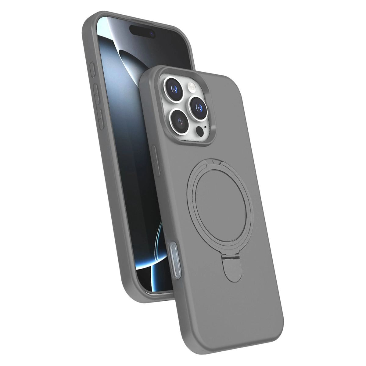 Apple İphone 16 Pro Regal Magsafe Standlı Kapak - Titan Gri