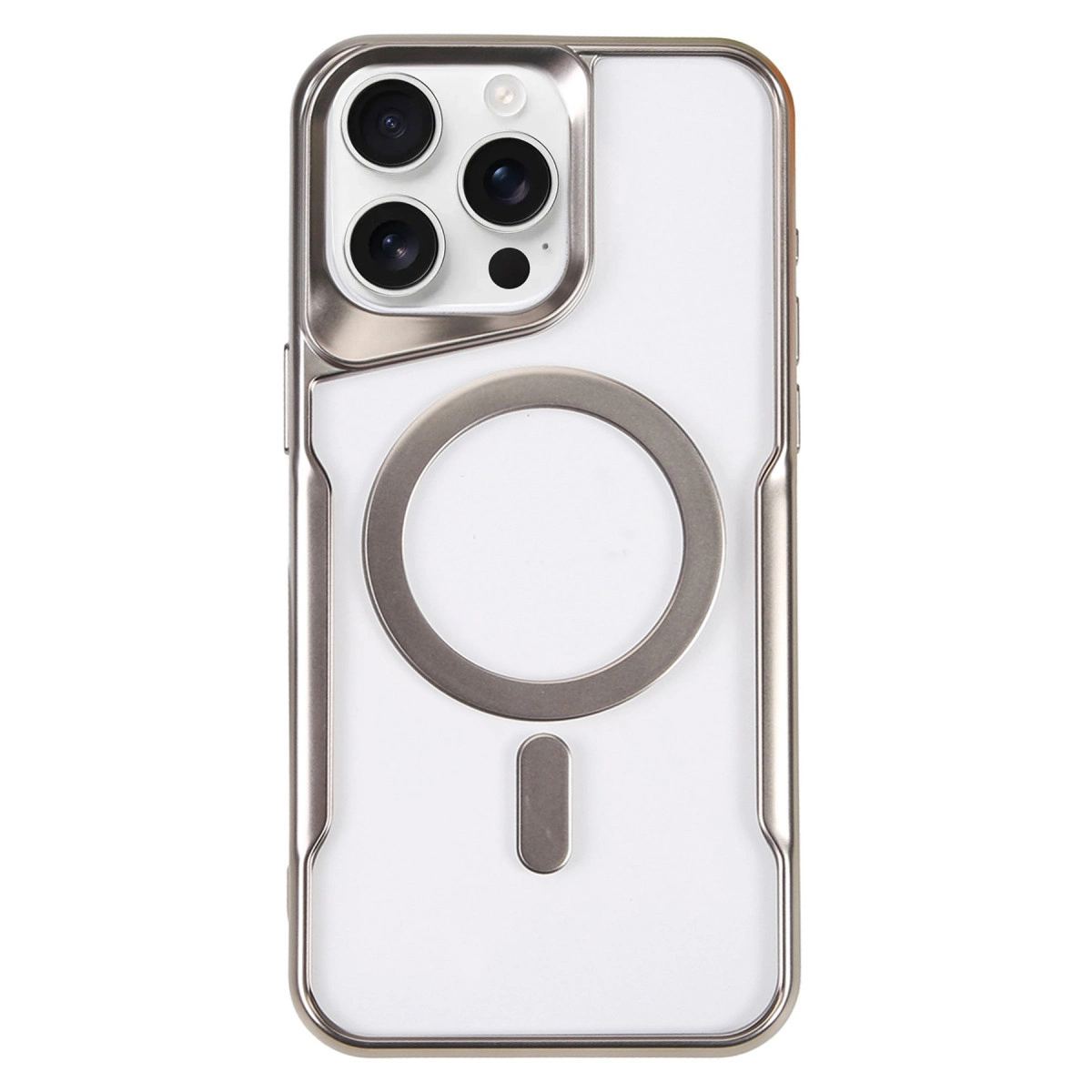 Apple İphone 16 Pro Max Kılıf Boyi Magsafe Silikon Kapak - Gümüş
