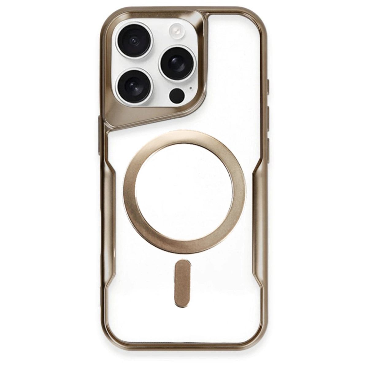 Apple İphone 16 Pro Max Kılıf Boyi Magsafe Silikon Kapak - Kahverengi