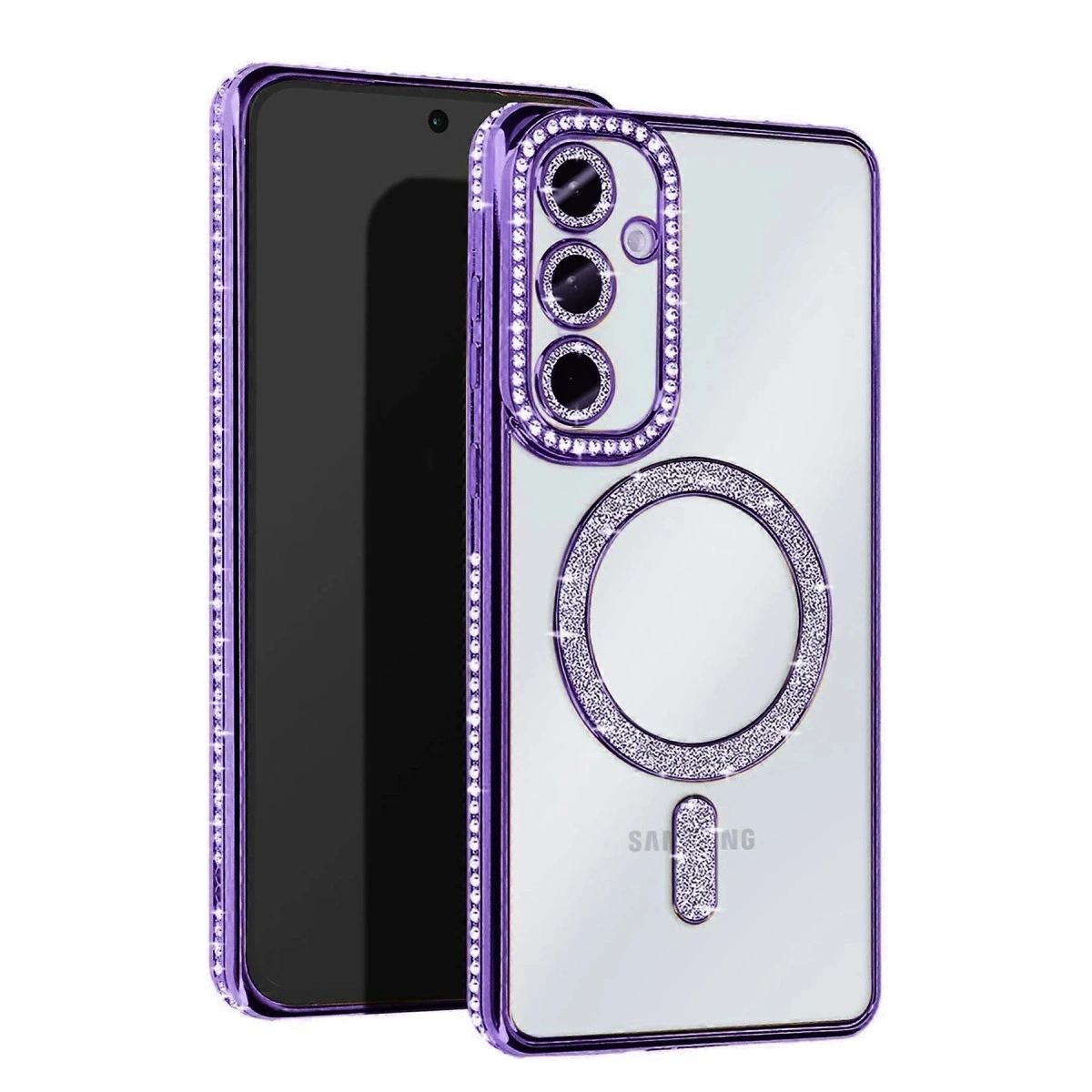 Samsung Galaxy A35 5g Joke Simli Magneticsafe Kılıf - Derin Mor