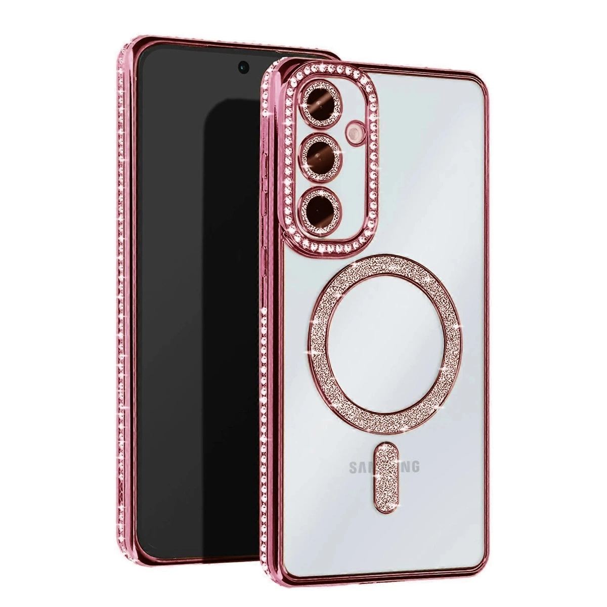 Samsung Galaxy A35 5g Joke Simli Magneticsafe Kılıf - Pembe