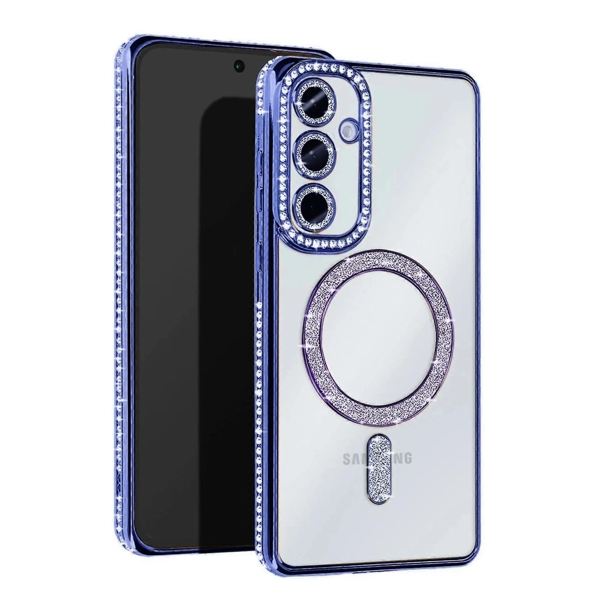 Samsung Galaxy A55 5g Joke Simli Magneticsafe Kılıf - Mavi