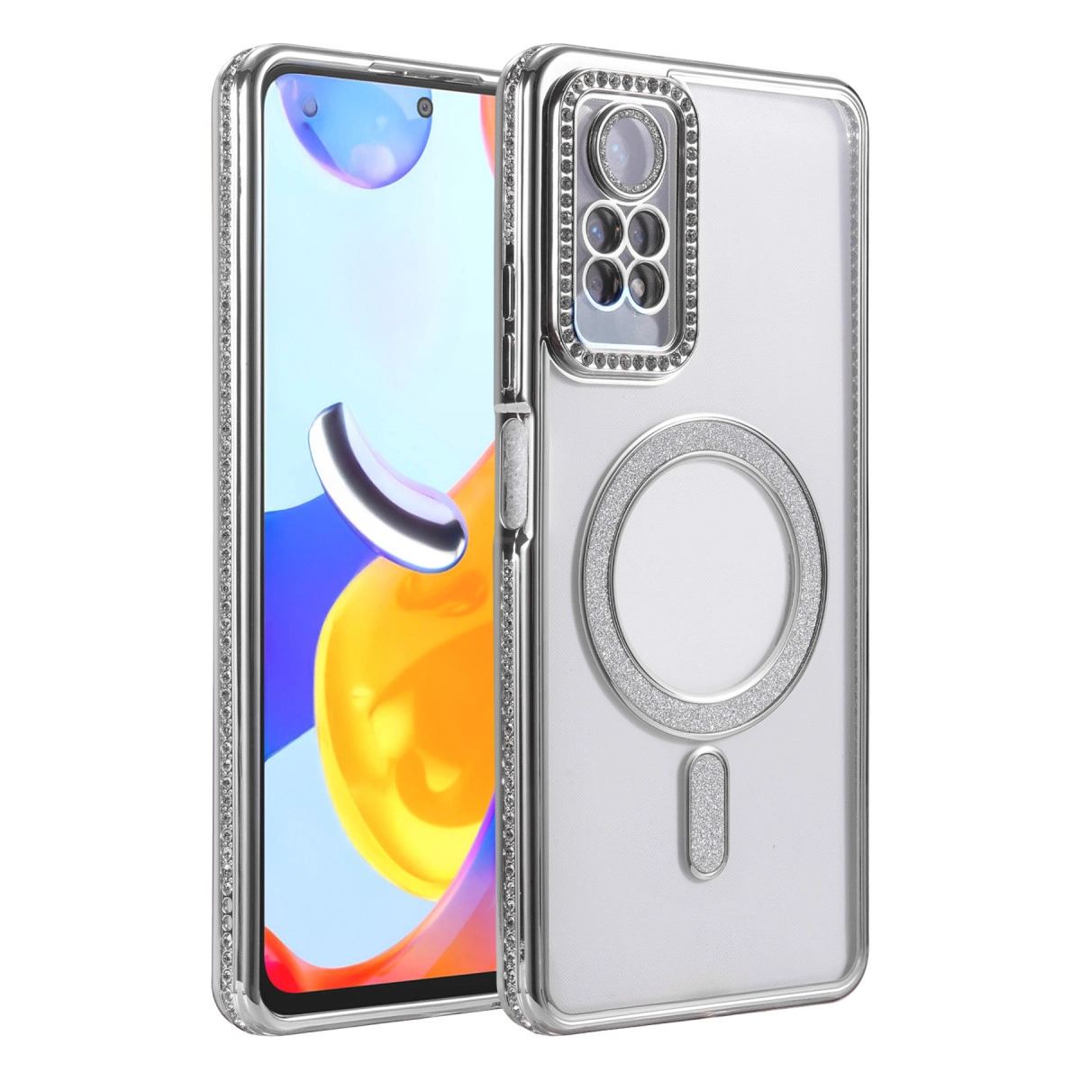 Xiaomi Redmi Note 12 Pro 4g Joke Simli Magneticsafe Kılıf - Gümüş