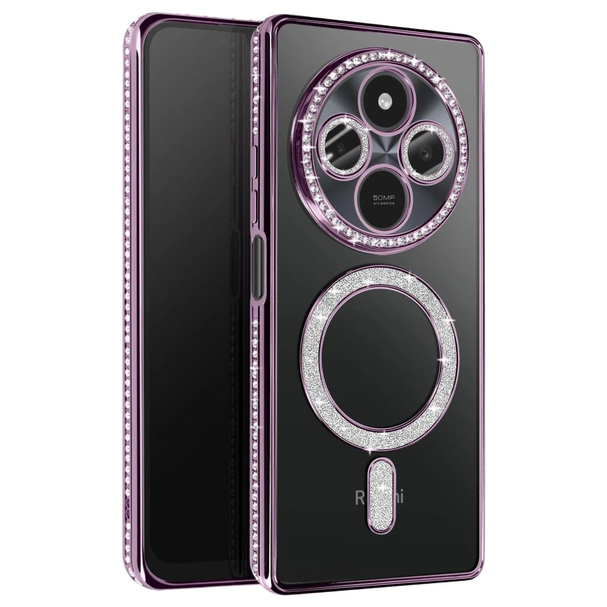 Xiaomi Redmi 14c Joke Simli Magneticsafe Kılıf - Derin Mor