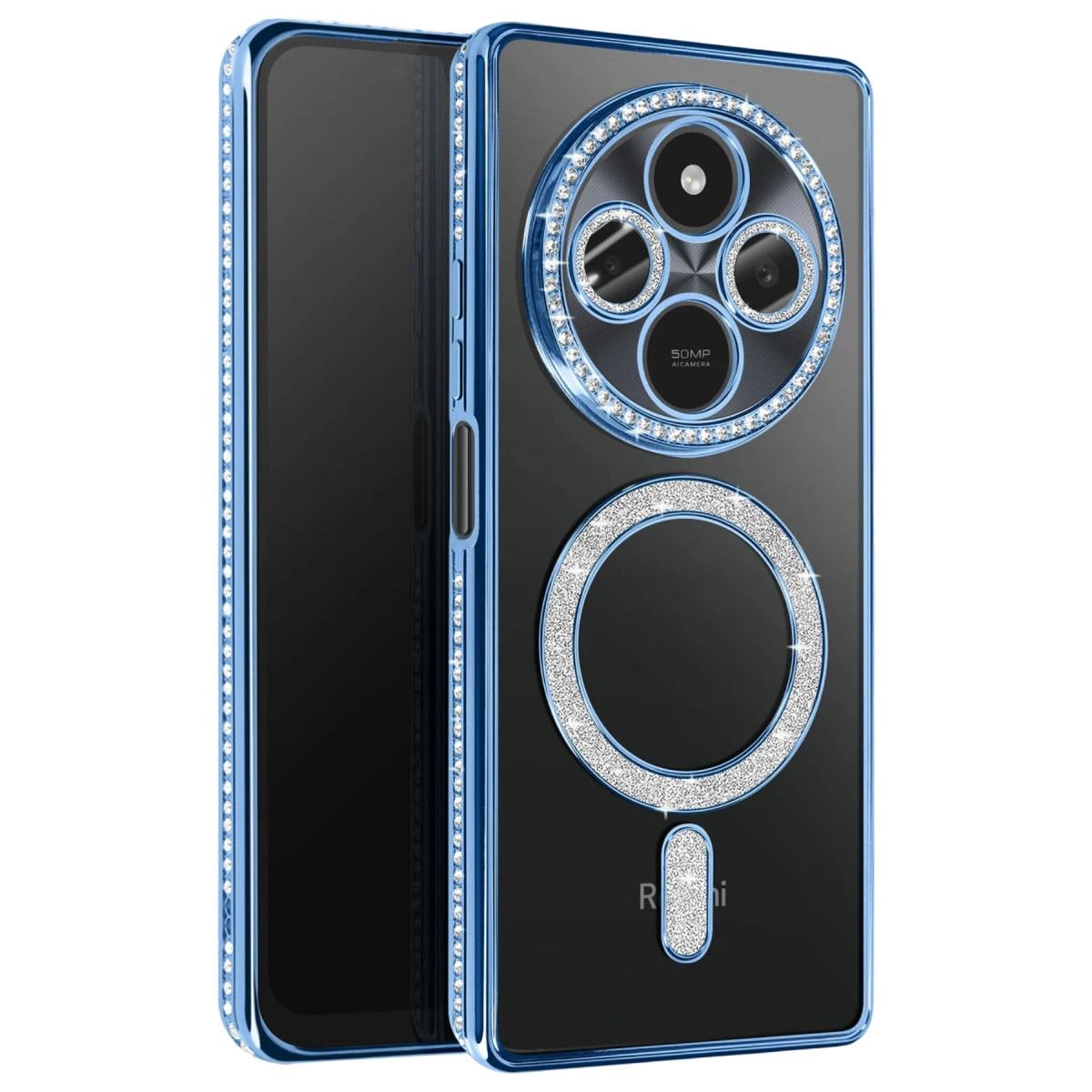 Xiaomi Redmi 14c Joke Simli Magneticsafe Kılıf - Mavi