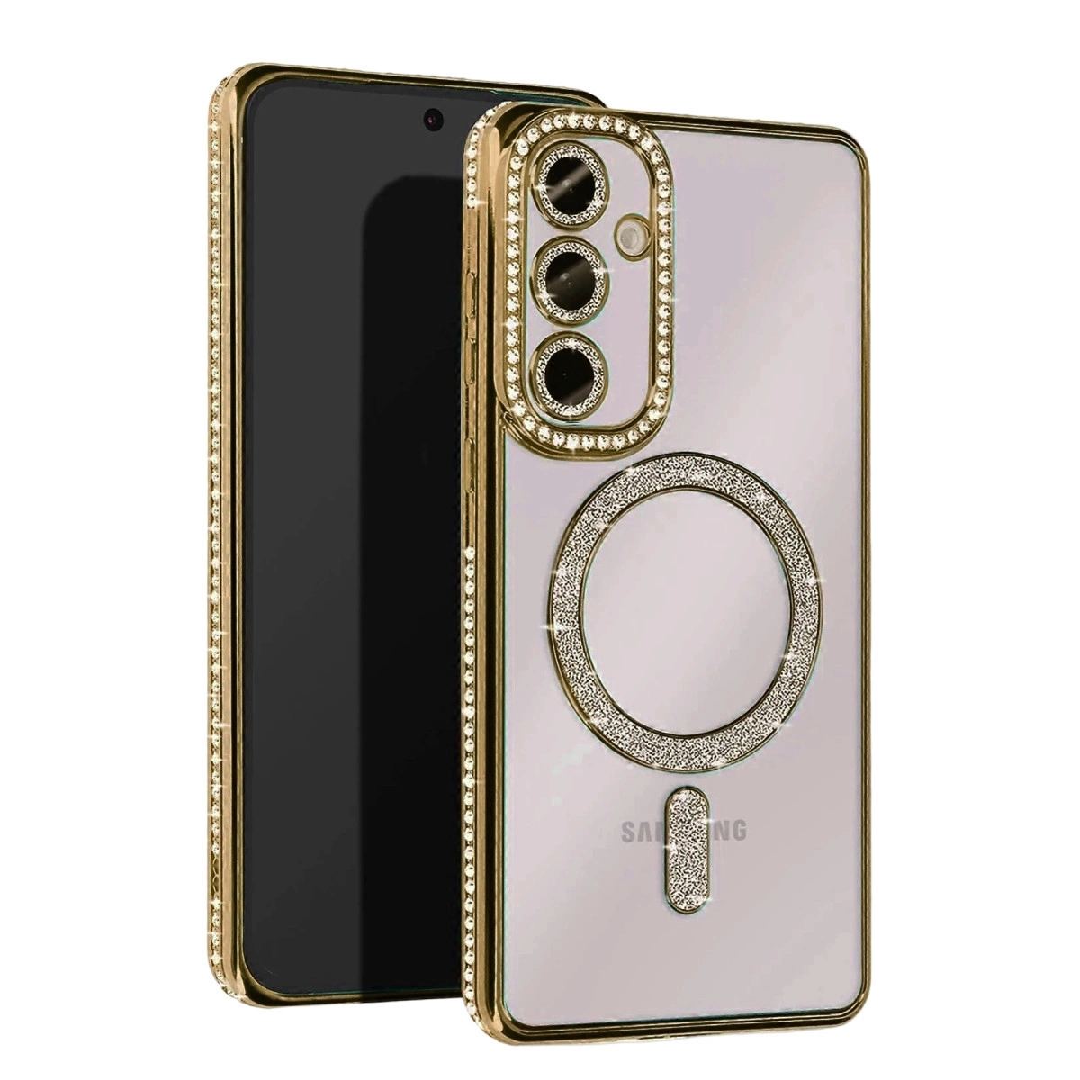 Samsung Galaxy A16 5g Joke Simli Magneticsafe Kılıf - Gold