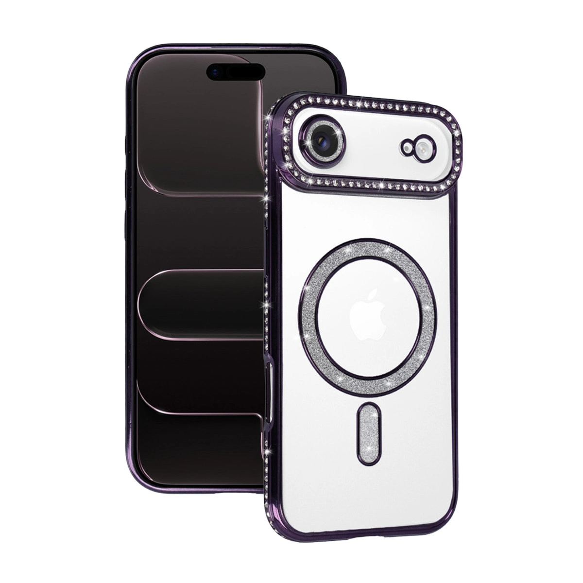 Apple İphone 17 Air Joke Simli Magneticsafe Kılıf - Derin Mor