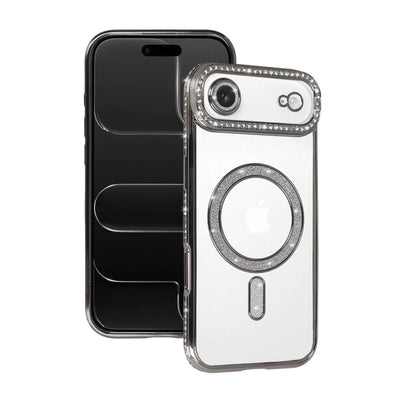 Apple İphone 17 Air Joke Simli Magneticsafe Kılıf - Gümüş
