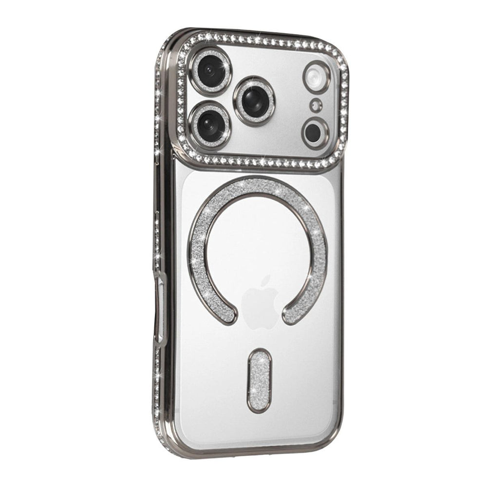 Apple İphone 17 Pro Max Joke Simli Magneticsafe Kılıf - Gümüş