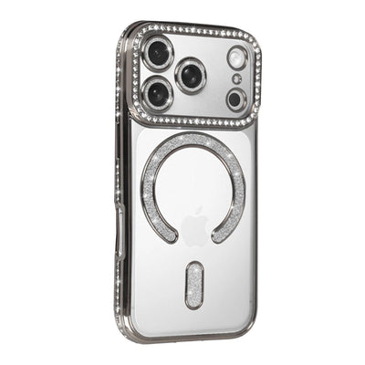 Apple İphone 17 Pro Max Joke Simli Magneticsafe Kılıf - Gümüş