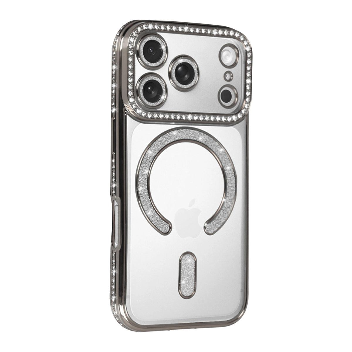 Apple İphone 17 Pro Max Joke Simli Magneticsafe Kılıf - Gümüş