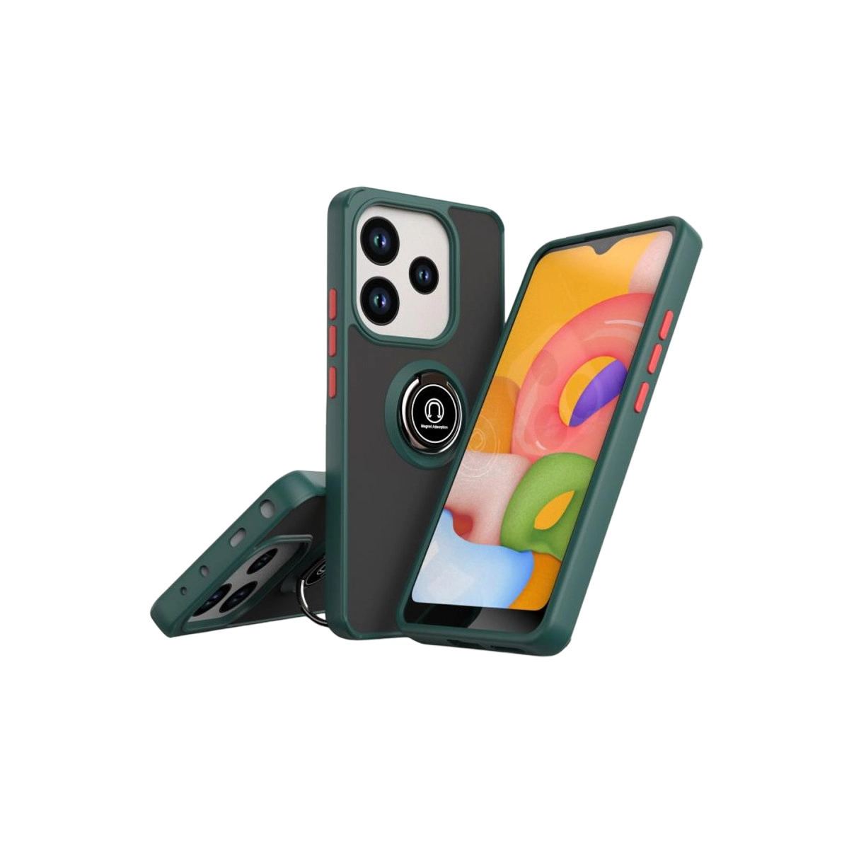 Xiaomi Redmi Note 14 4g Montreal Yüzüklü Silikon Kapak - Yeşil