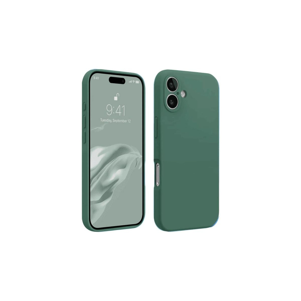 Apple İphone 16 Kılıf First Silikon - Koyu Yeşil