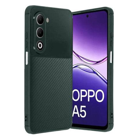 Oppo A5 4g Auto Focus Karbon Kapak - Koyu Yeşil