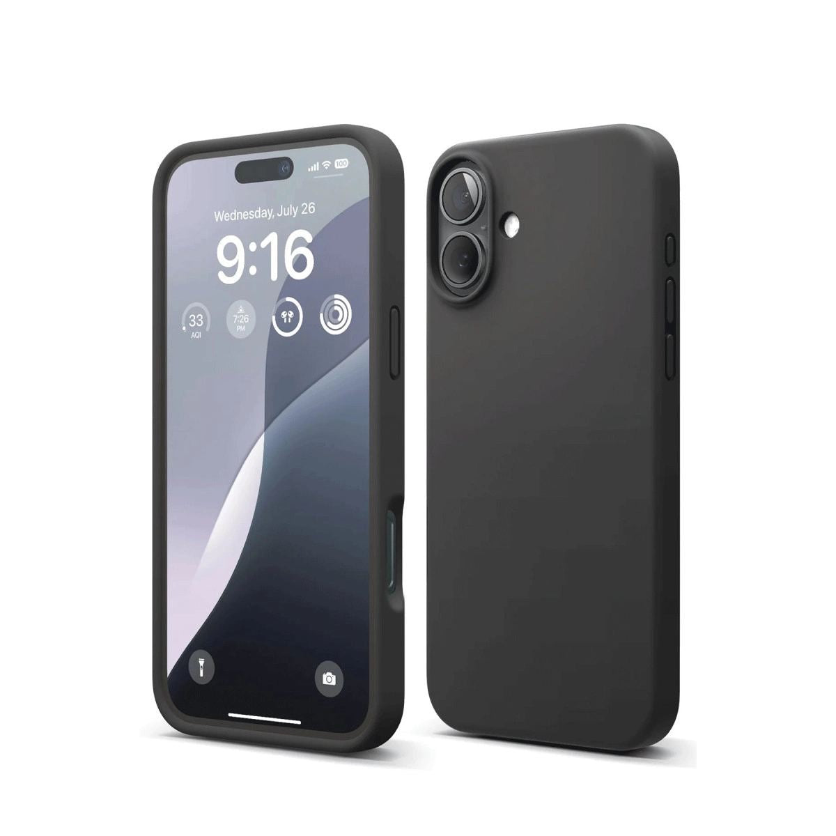 Apple İphone 16 Plus Kılıf Nano İçi Kadife Silikon - Siyah