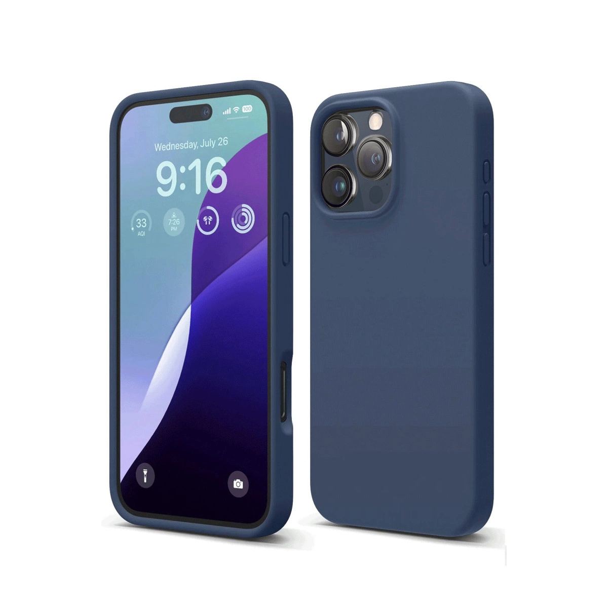 Apple İphone 16 Pro Kılıf Nano İçi Kadife Silikon - Lacivert