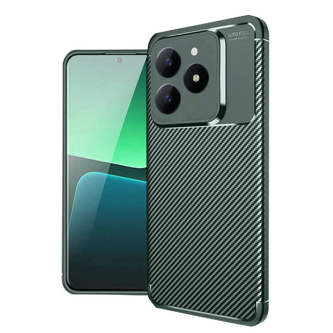 Realme C61 Kılıf Auto Focus Karbon Kapak - Koyu Yeşil