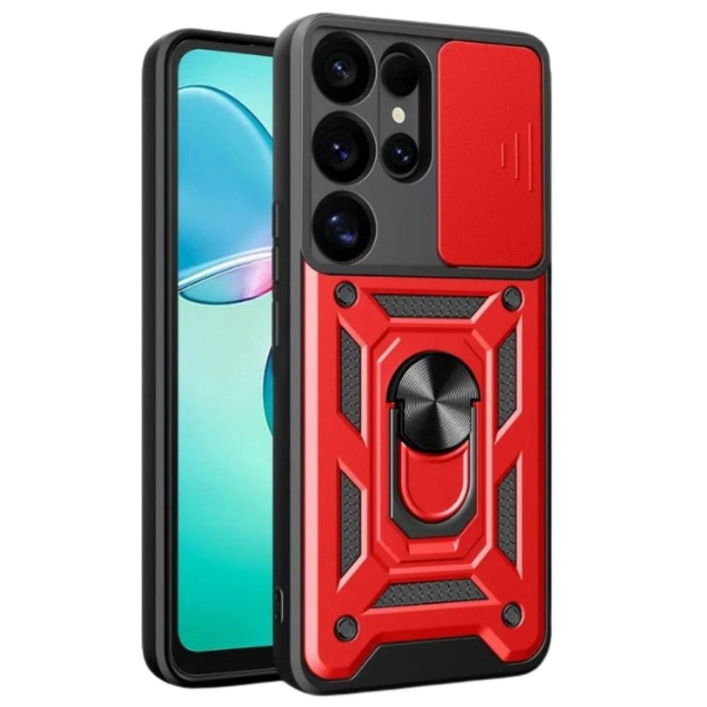 Samsung Galaxy S26 Ultra Pars Lens Yüzüklü Silikon - Kırmızı