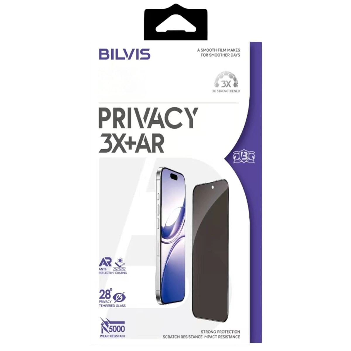 Apple İphone 17 Pro Max Bilvis 3x Ar Hayalet Cam Ekran Koruyucu - Siyah
