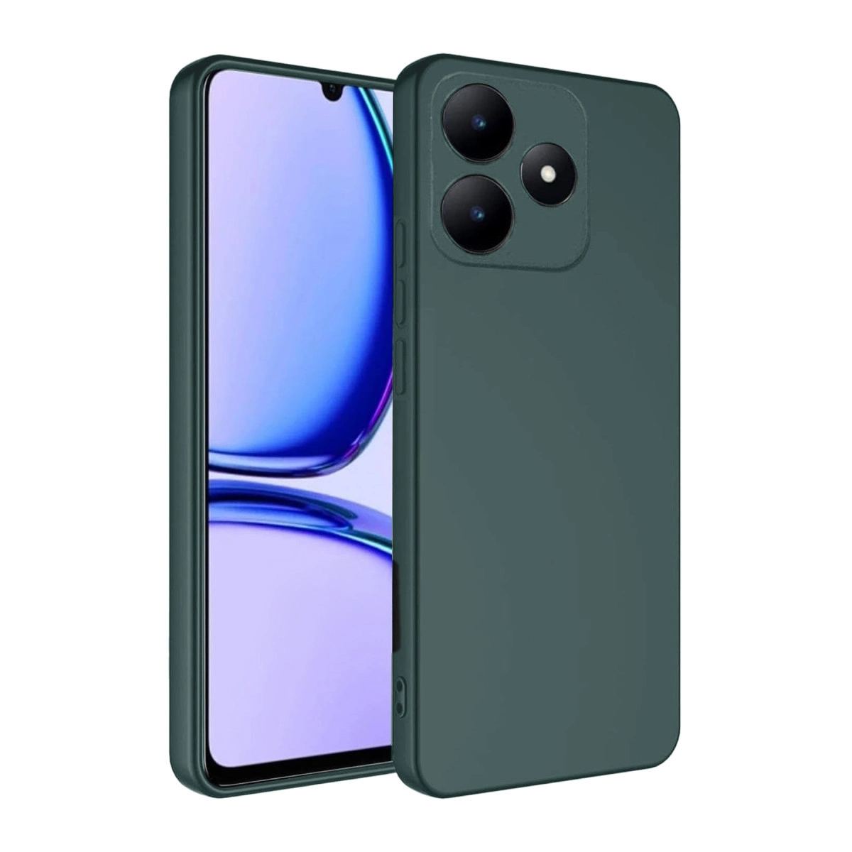 Realme C61 Kılıf First Silikon - Koyu Yeşil
