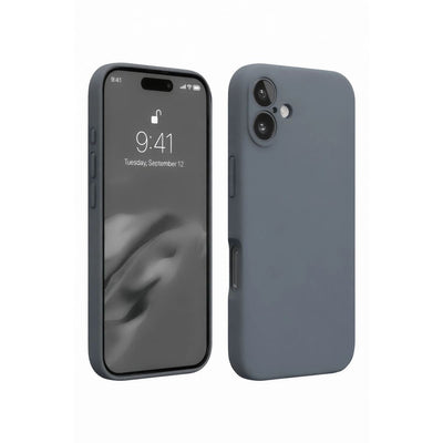 Apple İphone 16 Plus Kılıf Nano İçi Kadife Silikon - Gri