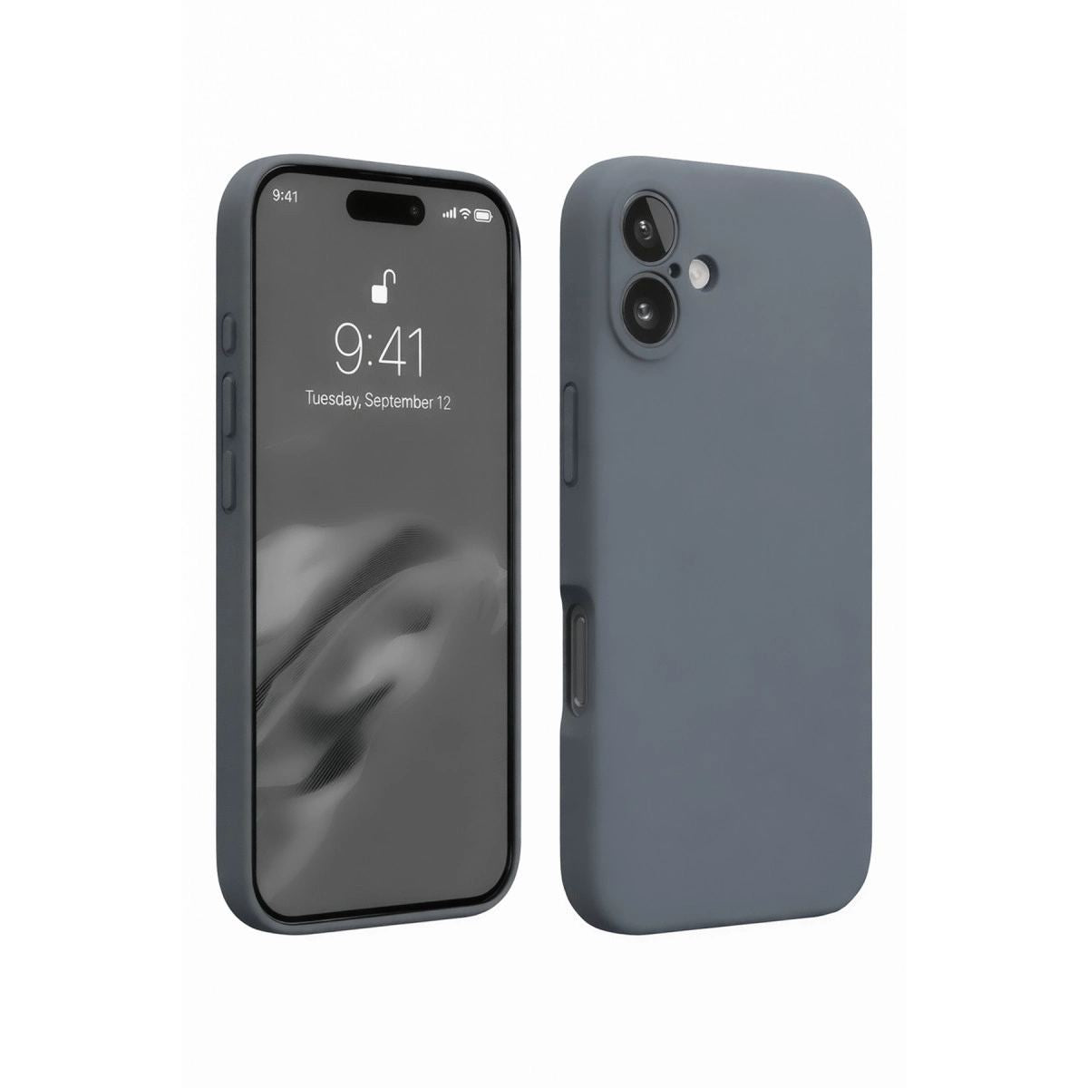 Apple İphone 16 Plus Kılıf Nano İçi Kadife Silikon - Gri