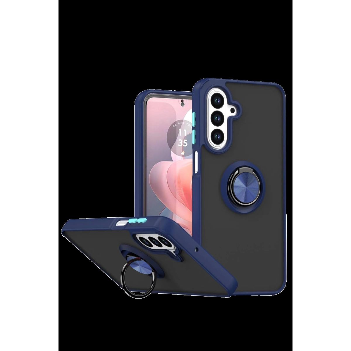 Samsung Galaxy A37 5g Montreal Yüzüklü Silikon Kapak - Lacivert