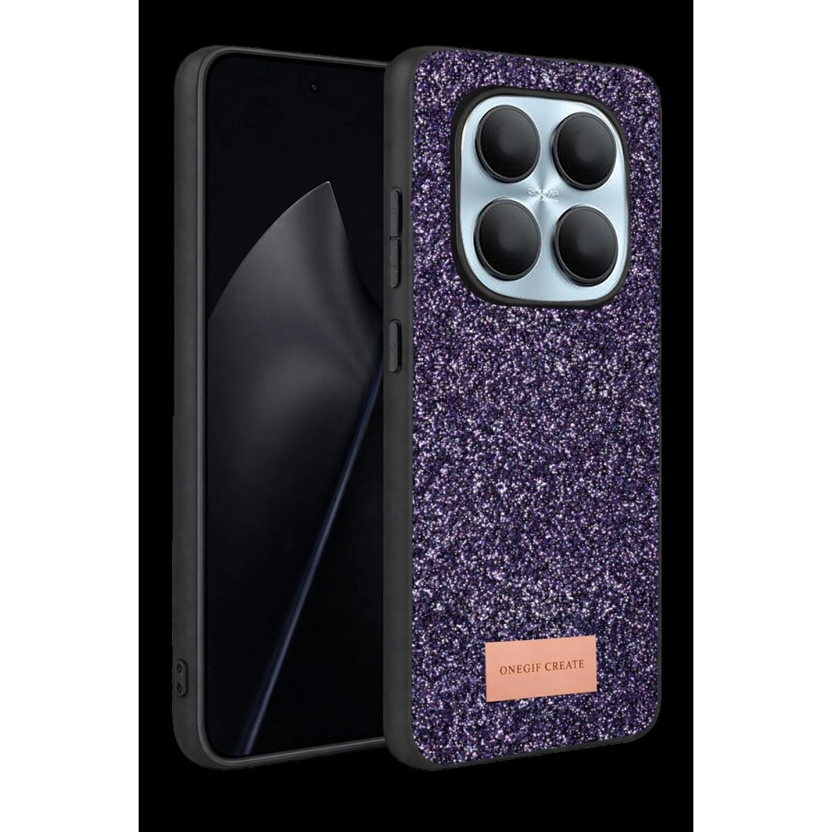 Onegif Xiaomi Redmi Note 15 4g Bright Simli Kapak - Derin Mor